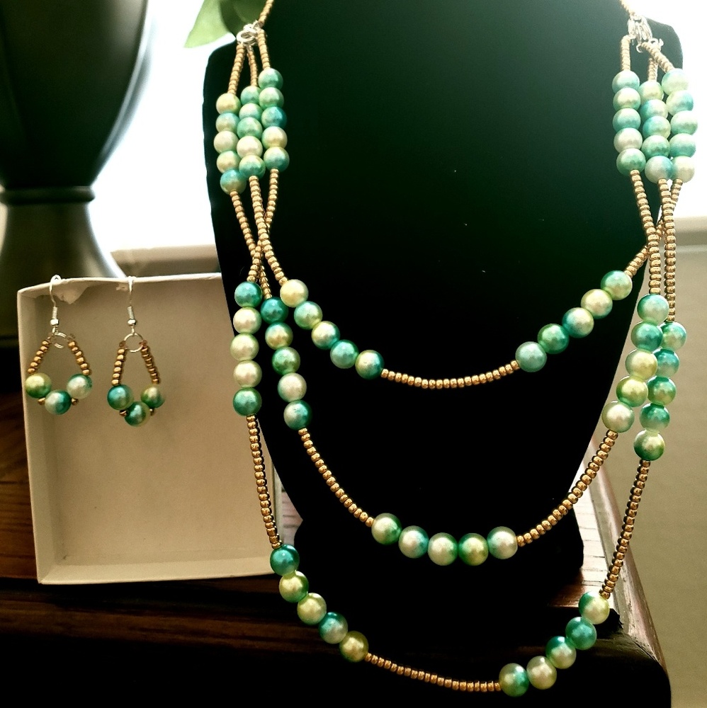 Pastel Faux Beaded Jewelry set